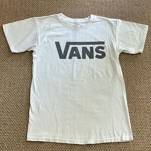VANS Boys Youth White Tee Sz S